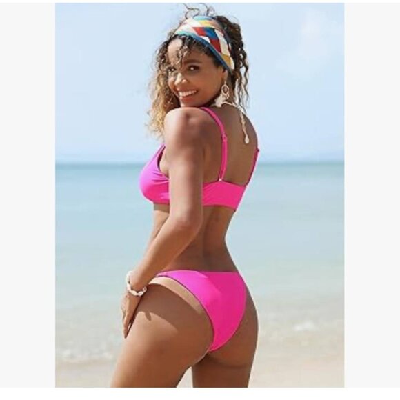 NWT Zafuls Pink O Ring Bikini Sets Spaghetti Strap Size 4 - Picture 1 of 4